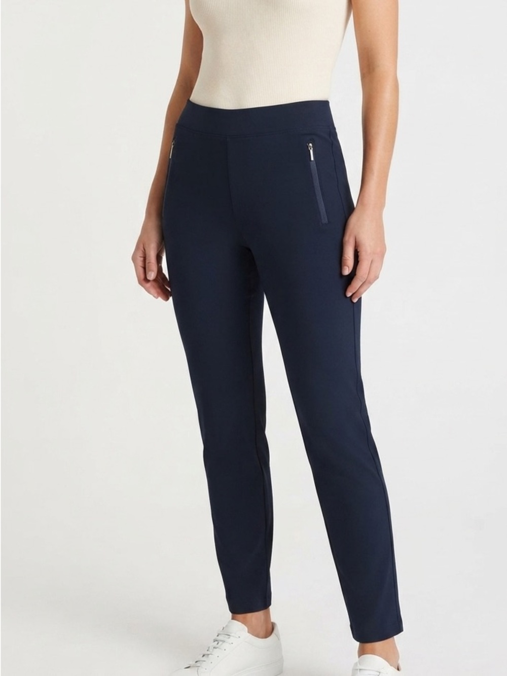 Chico's Classic Blue Stretch Zip-Pocket Pants Size 8